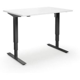 Höj och sänkbart skrivbord Atlanta, rak, LxB 1200x800 mm, vit/svart