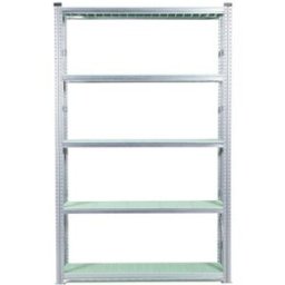Lagerhylla Flex, grund, BxDxH 1576x320x2500, 5 st gröna hyllplan frysm