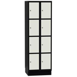 Elevskåp Sonesson Flex, 8 dörrar i 2 skåp, BxDxH 600x550x1900 mm, vit/