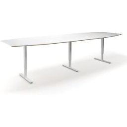 Höj och sänkbart konferensbord Trend, LxB 3600x1200/800 mm, vit/vit, 1