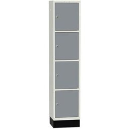 Elevskåp Sonesson Flex, 4 dörrar i 1 skåp, BxDxH 400x400x1900 mm, grå/