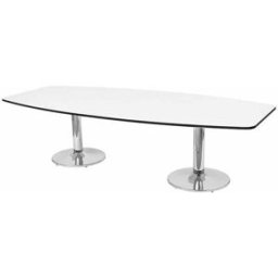 Konferensbord Strike, för 8 personer, 2800x1200 mm, vit/krom