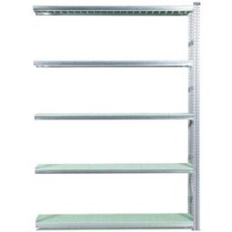 Lagerhylla Flex, utbyggnad, BxDxH 1806x320x2500, 5 st gröna hyllplan f