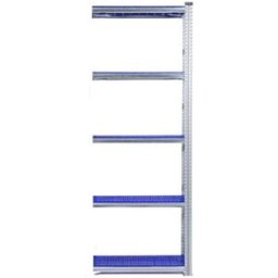 Lagerhylla Flex, utbyggnad, BxDxH 906x320x2500, 5 st blå hyllplan