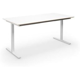 Bord DUO-T Trend, rak skiva, raka hörn, LxB 1600x800 mm, vit/vit