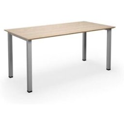 Bord DUO-U Trend, rak skiva, raka hörn, LxB 1600x800 mm, ek/silver