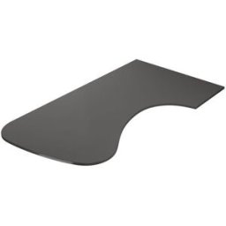 Skrivbordsskiva Hörna Rund, vänster, LxB 2200x1200 mm, mörkgrå