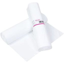 Soppåse för papperskorg, 30 liter, vit, 520x580 mm, 12my