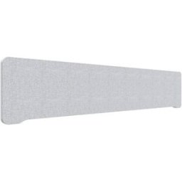 Bordsskärm Edge, 2000x400 mm, toppmonterad ljusgrå, vit