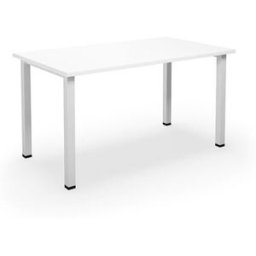 Bord DUO-U, rak skiva, LxB 1400x800 mm, vit/vit