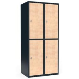 Klädskåp Fydor FFF, BxDxH 800x550x1752 mm, 4 dörrar i 2 skåp, plant ta