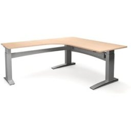 Höj och sänkbart hörnskrivbord Denver, vänster, LxB 1800x2000 mm, björ