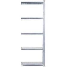 Lagerhylla Flex, utbyggnad, BxDxH 906x800x2500, 5 st galvade hyllplan
