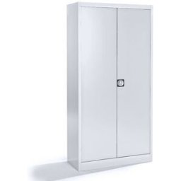Plåtskåp Universal, BxDxH 950x420x1950 silver med infällbara dörrar
