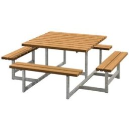 Bänkbord Ela, LxD 2000 x 2000 mm, teak