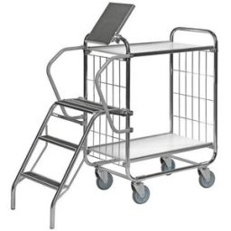 Plockvagn Ven, med stege, 2 hyllplan, LxBxH 945x470x1120 mm