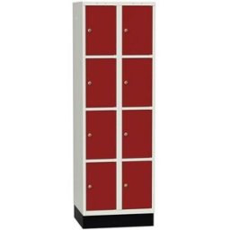 Elevskåp Sonesson Flex, 8 dörrar i 2 skåp, BxDxH 600x550x1900 mm, röd/