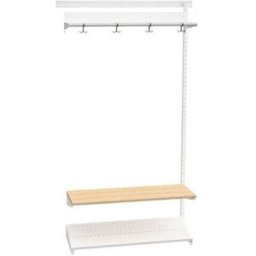 Klädfack Savalen, vägghängd, B 900 mm, vit, modell D, utbyggnad