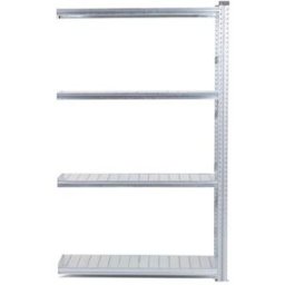 Lagerhylla Flex, utbyggnad, BxDxH 1206x600x1972, 4 st galvade hyllplan