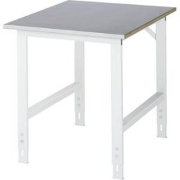 Arbetsbord Rickard, stativ 60 x 30 mm, stålplåtsbelagd skiva, BxD 750