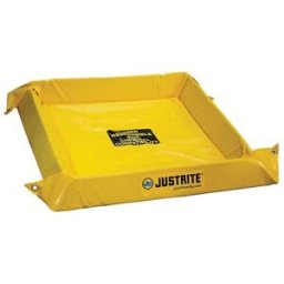 Uppfällbar skyddsbassäng Justrite, LxBxH 1505x1505x102 mm, volym 151 l