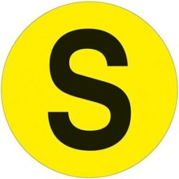 Golvmärkning PVC, Ø190 mm, 10-pack, Bokstav S