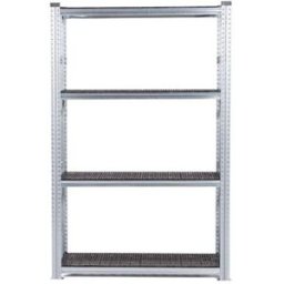 Lagerhylla Flex, grund, BxDxH 1276x600x1972, 4 st svarta hyllplan