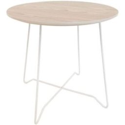 Soffbord Linnea, stabilt metallunderrede, diameter 500 mm, ask/vit
