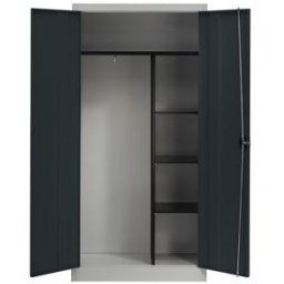 Plåtskåp Universal, BxDxH 950x420x1950 skåp silver dörr antracitgrå