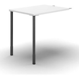 Kopplingsbord till Hörnskrivbord Duo-C, LxB 800x600 mm, vit/svart