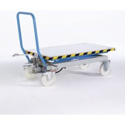 Lyftbordsvagn Kira, manuellt lyft, lastkapacitet 500 kg, polyamidhjul