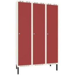 Klädskåp Sonesson, BxDxH 1200x550x1900 mm, benstativ, 3 dörrar i 3 skå
