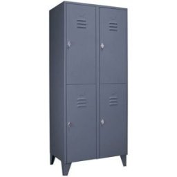 Klädskåp Omme, BxDxH 800x500x1850 mm, 4 dörrar, blågrå