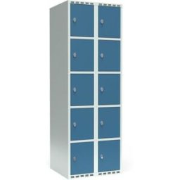 Elevskåp Fydor SMG, BxDxH 600x550x1752 mm, 10 dörrar i 2 skåp, plant t