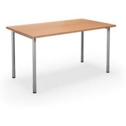 Bord DUO-C, rak skiva, LxB 1400x800 mm, bok/silver