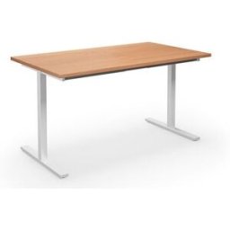 Bord DUO-T, rak skiva, LxB 1400x800 mm, bok/vit
