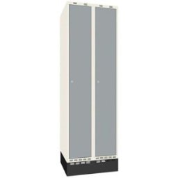 Klädskåp Sonesson Flex, 2 dörrar i 2 skåp, BxD 300x550 mm/skåp, grå/vi