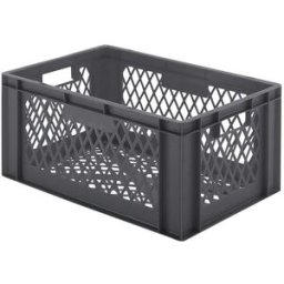 Plastback Teff med perforerad sida och botten, LxBxH 600x400x266 mm, g