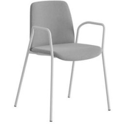 Stol Helmer, sits/ryggstöd stoppade, 4-pack, sits ljusgrå, underrede v