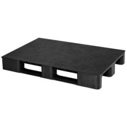 Plastpall, EUR format, 3 medar och tätt däck, LxBxH 1200x800x150 mm, m
