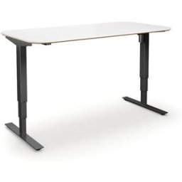 Höj och sänkbart skrivbord Atlanta Trend, rak, runda hörn, LxB 1600x80