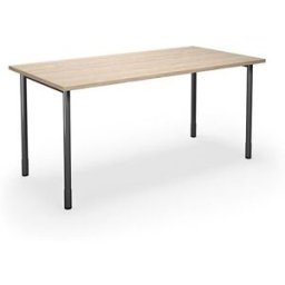 Bord DUO-C, rak skiva, LxB 1600x800 mm, ek/svart