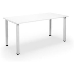 Bord DUO-U, rak skiva, LxB 1600x800 mm, vit/vit