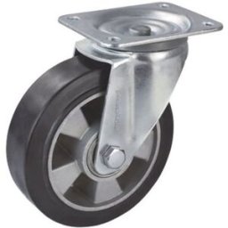 Elastiskt massivgummihjul, ØxB 100x40 mm, länkhjul, max 180 kg, H 128