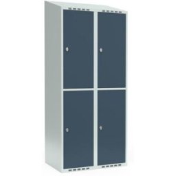 Klädskåp Fydor SMG, 800x 550x1900 mm, 4 dörrar i 2 skåp , sluttande ta