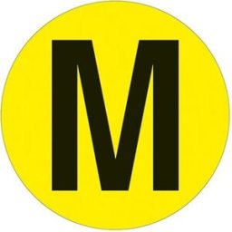 Golvmärkning PVC, Ø190 mm, 10-pack, Bokstav M