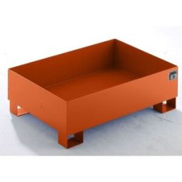 Uppsamlingskärl av plåt, för fat, LxBxH 1200x800x360 mm, orange