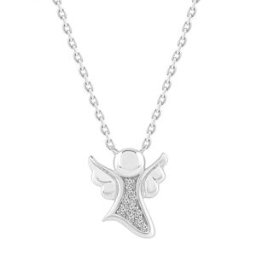 Lykken Elegance vitguld ängel diamant halsband 0,03 ct