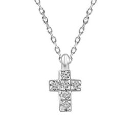 Lykken Elegance vitguld kors diamant halsband 0,02 ct