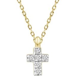 Lykken Elegance guld kors diamant halsband 0,02 ct